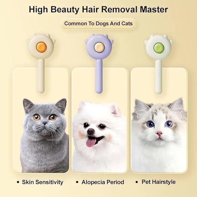 Pet Grooming Slicker Brush I One-Button Hair Removal, Gentle Massage Tips, Anti-Slip Handle β For Dogs, Cats & Small Pets