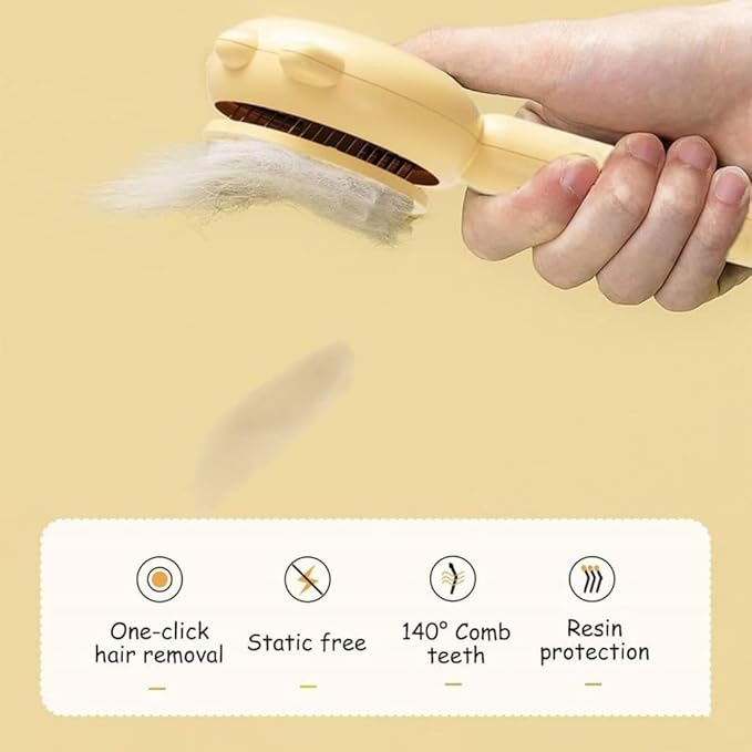 Pet Grooming Slicker Brush I One-Button Hair Removal, Gentle Massage Tips, Anti-Slip Handle β For Dogs, Cats & Small Pets