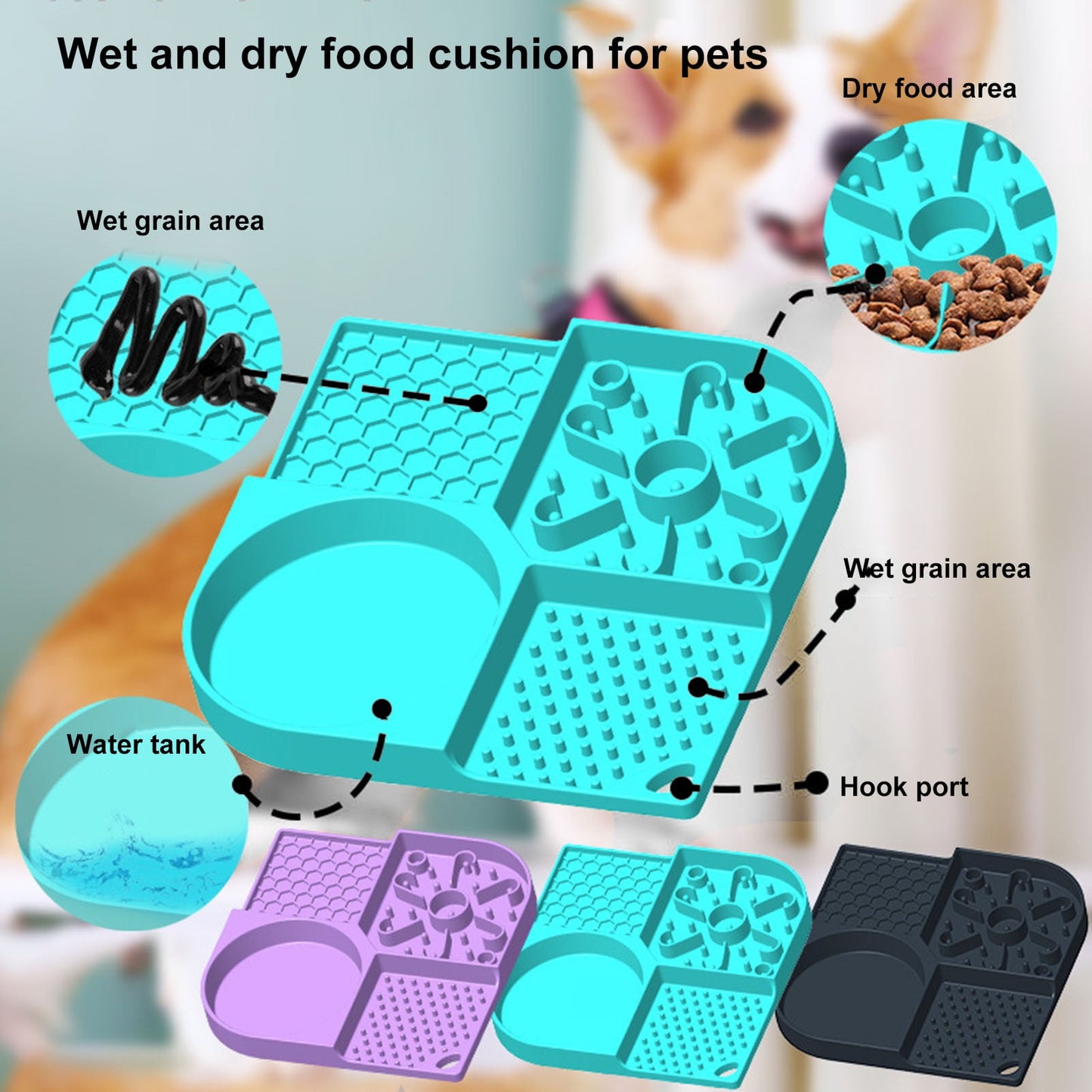 Pet Licking Mat Slow Feeder | 4-Slot, Anti-Slip, Food-Grade & Reusable