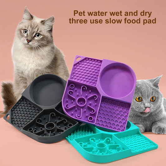 Pet Licking Mat Slow Feeder | 4-Slot, Anti-Slip, Food-Grade & Reusable