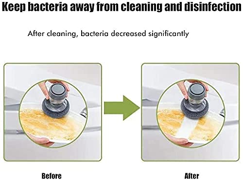 Soap Dispensing Dish Brush I Press-to-Clean Scrubber with Built-in Liquid Storage