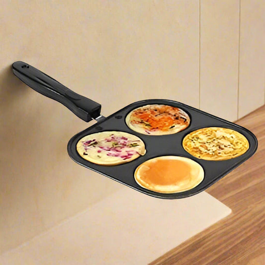 Aluminium Multi Snack Maker | 4-Pit, 4-Layer Nonstick Coating | Durable & Easy to Clean