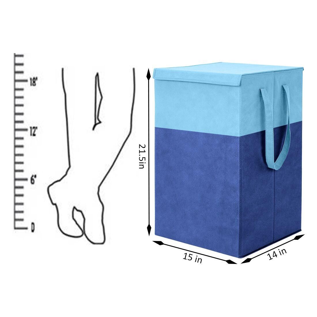 Foldable Laundry Basket with Lid & Handles – 75L (35 x 38 x 55 cm)