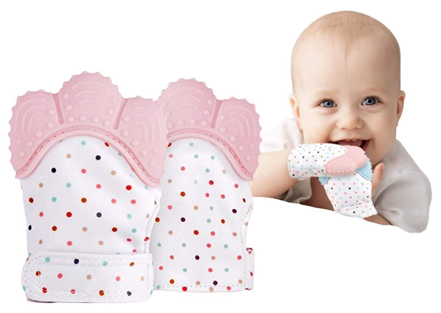 Silicone Self-Soothing Teether Glove Toy for Babies