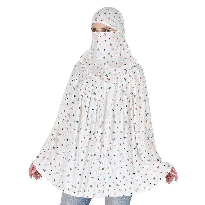 Cotton Printed Long Scarf Mask for Women & Men – White, Breathable Fabric | Ideal for Vehicle Riders & Daily Use