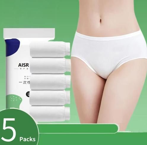 Premium Disposable Cotton Underwear – Breathable & Soft | Pack of 5