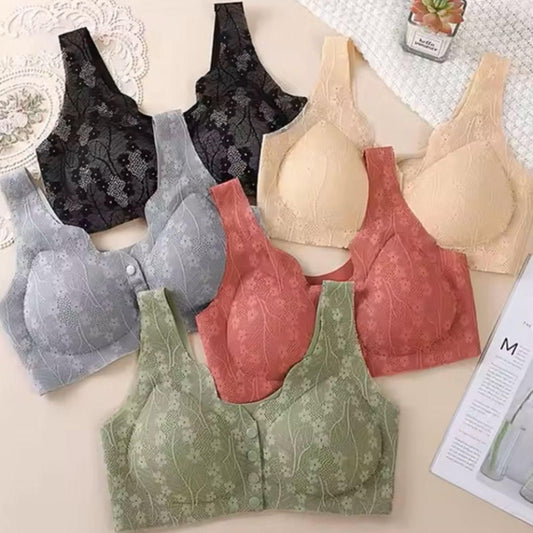 Women's Cotton Lace Button Ring Tank Top Bra – Pack of 1 | Soft Fabric, Stylish Design | Multicolor, Sizes M to XXL