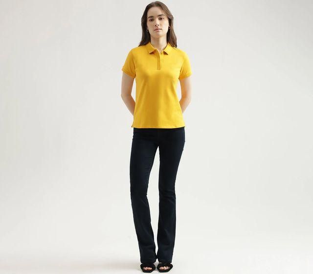Ketex Women’s Yellow Polo T-Shirt – Cotton Blend, Solid Half Sleeve Casual Top | Pack of 1