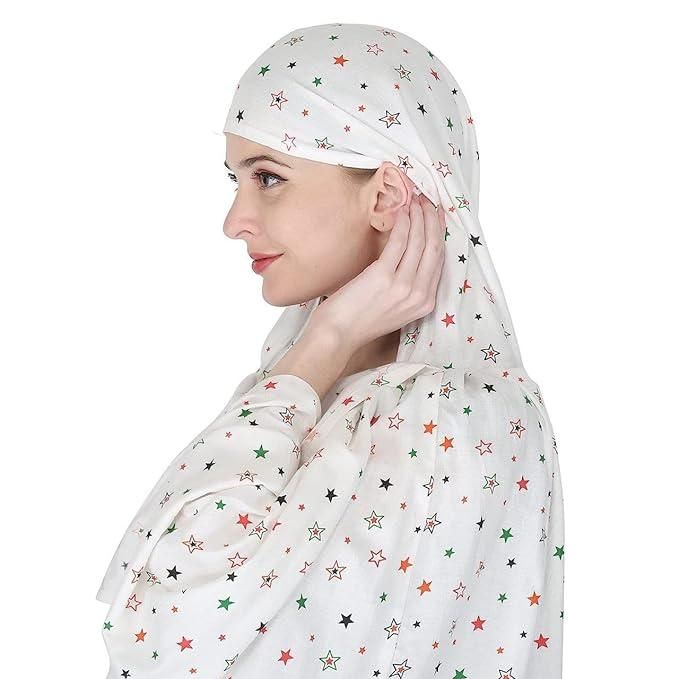 Cotton Printed Long Scarf Mask for Women & Men – White, Breathable Fabric | Ideal for Vehicle Riders & Daily Use