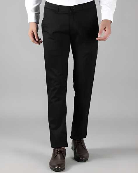 Men’s Linen Formal Trouser | Black | Slim Fit | Solid Design | Blended Fabric | Office Wear (Pack of 1)