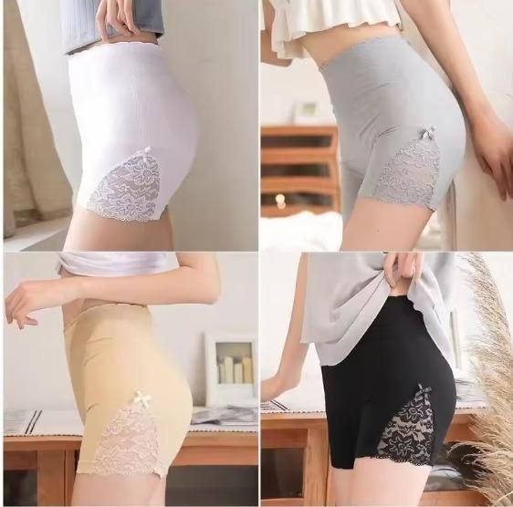 Women's Summer Lace Safe Panties – Seamless Slim Fit Short Pants | Breathable, Thin, Anti-Chafing Innerwear | Free Size, Random Color