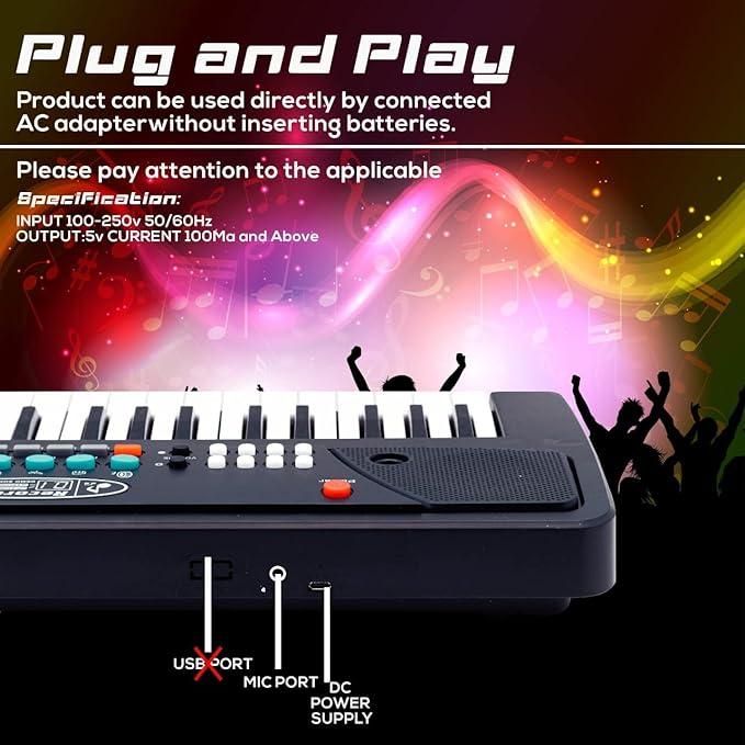 Piano Keyboard Toy with Microphone | USB Powered | Sound Recording Function