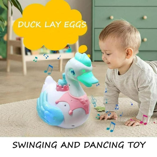 Swan Lay Egg Musical Toy for Kids I Lights Sound Bump and Go Action