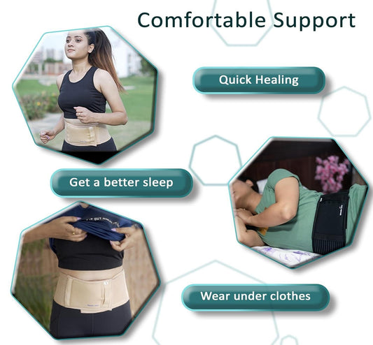 Umbilical Hernia Belt I Pain Relief Support Brace I Adjustable Compression Pad for Men & Women