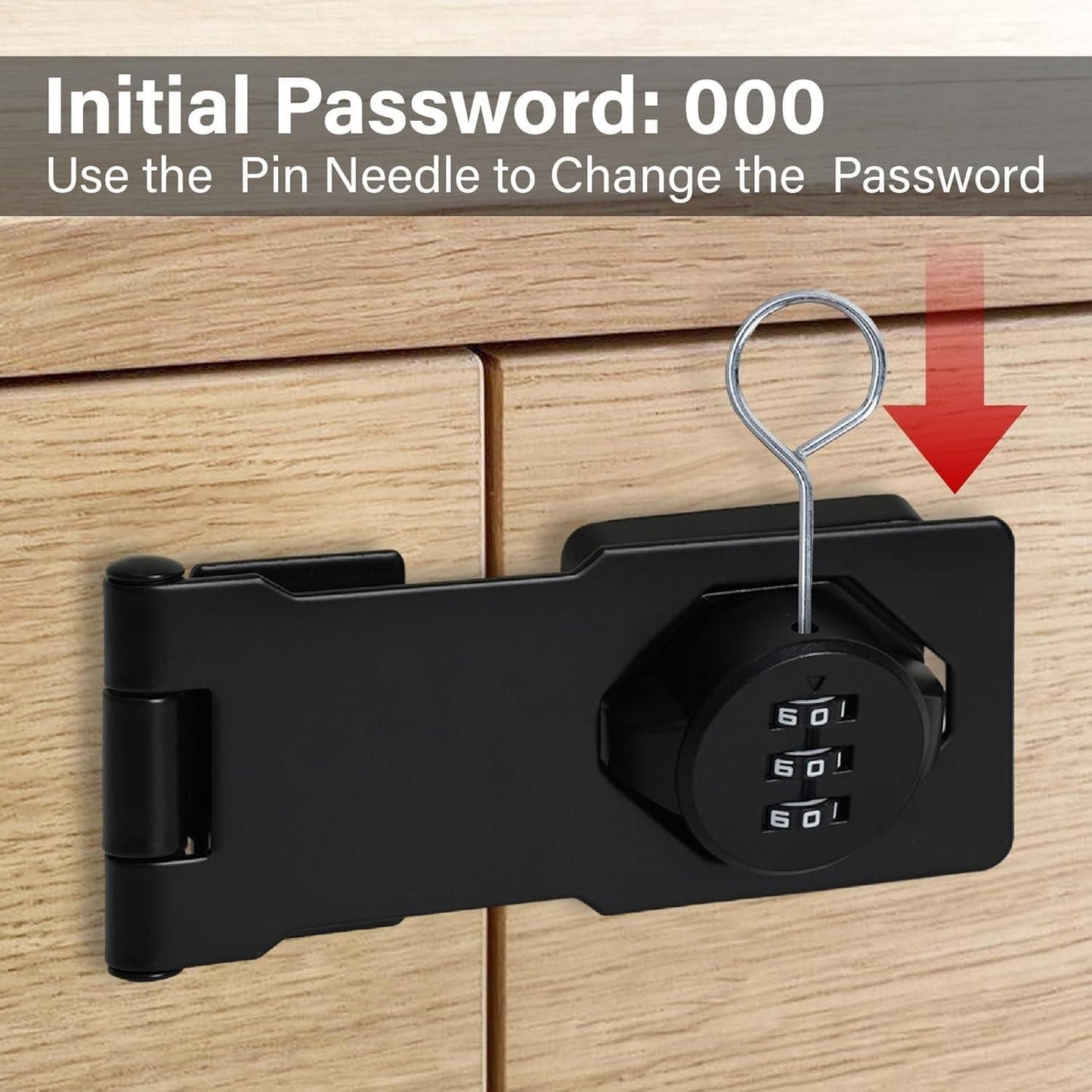 Zinc Alloy Combination Lock I Password Lock for Cabinets & Small Doors I Durable Security Slide Latch