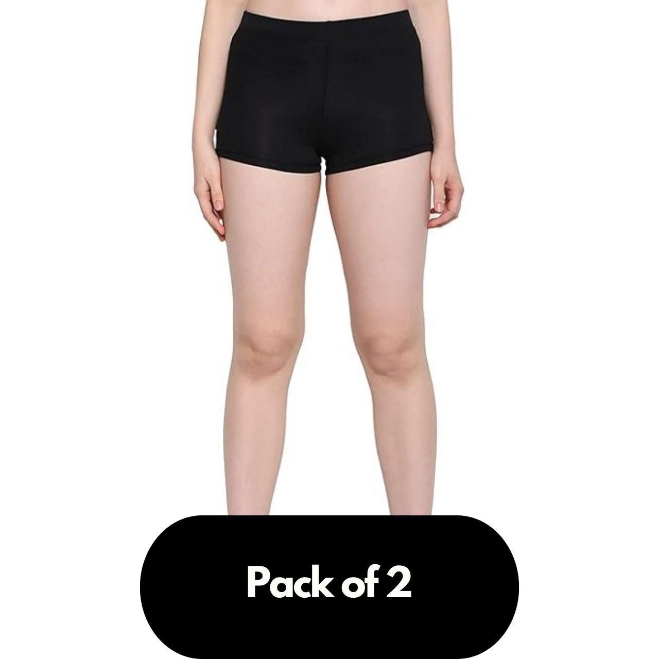 Women's High Waist Cotton Panties – Pack of 2 | Tummy Control, Full Coverage Briefs | Soft Yoga Underwear, Assorted Colors (S to XXL, Free Size)