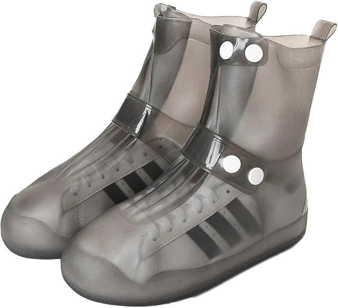 Waterproof Rain Shoe Covers β Reusable Silicone Shoe Protectors with Zipper & Button Closure | Adjustable Size | Pack of 1 Pair