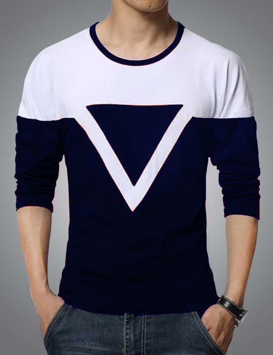 Men’s Striped Cotton Blend T-Shirt | Full Sleeves | Casual Wear | Regular Fit (Pack of 1)