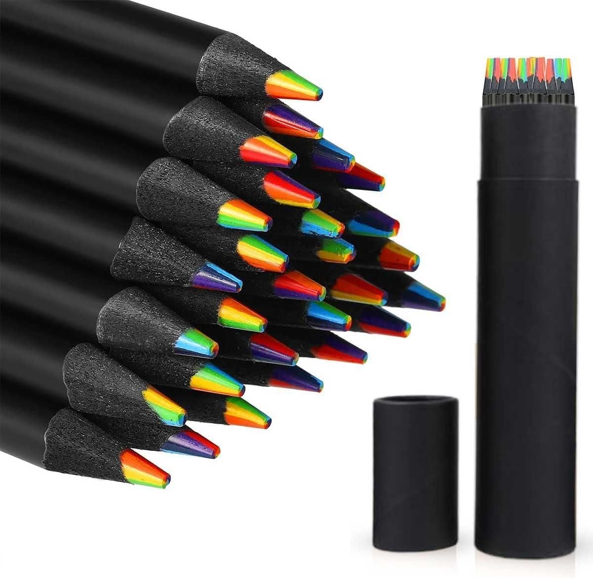 12 Pieces Pre-Sharpened Rainbow Pencils β Multicolor Drawing Set