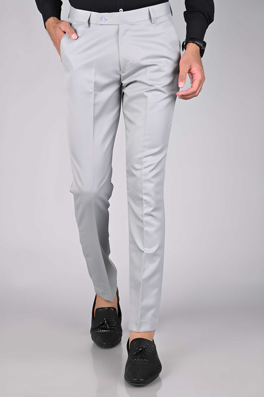 Men’s Cotton Formal Trouser | Light Grey, Regular Fit | Office & Business Wear