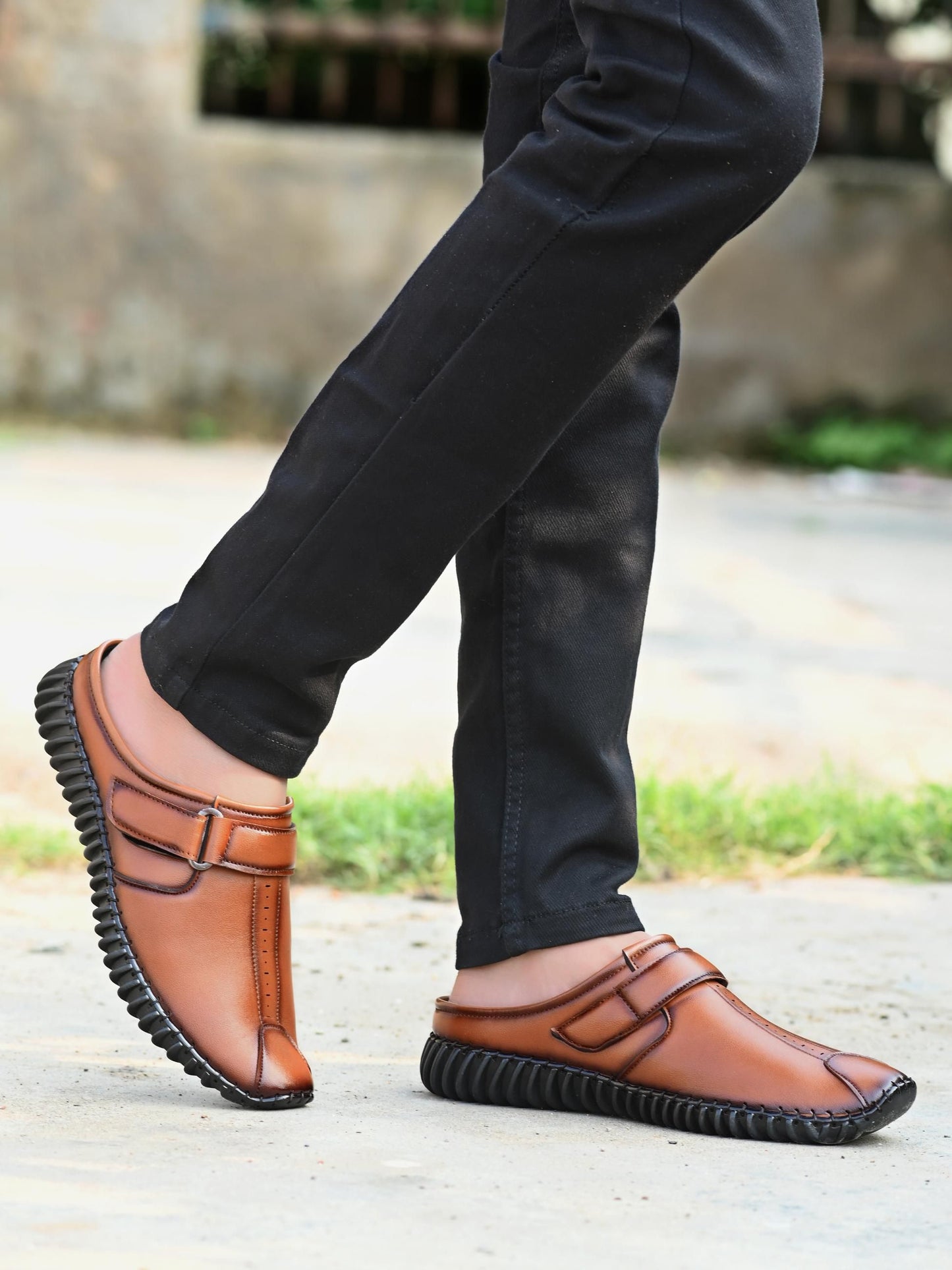 Men’s Tan Loafer Casual Shoes – Bantu Style Slip-On with Airmix Sole
