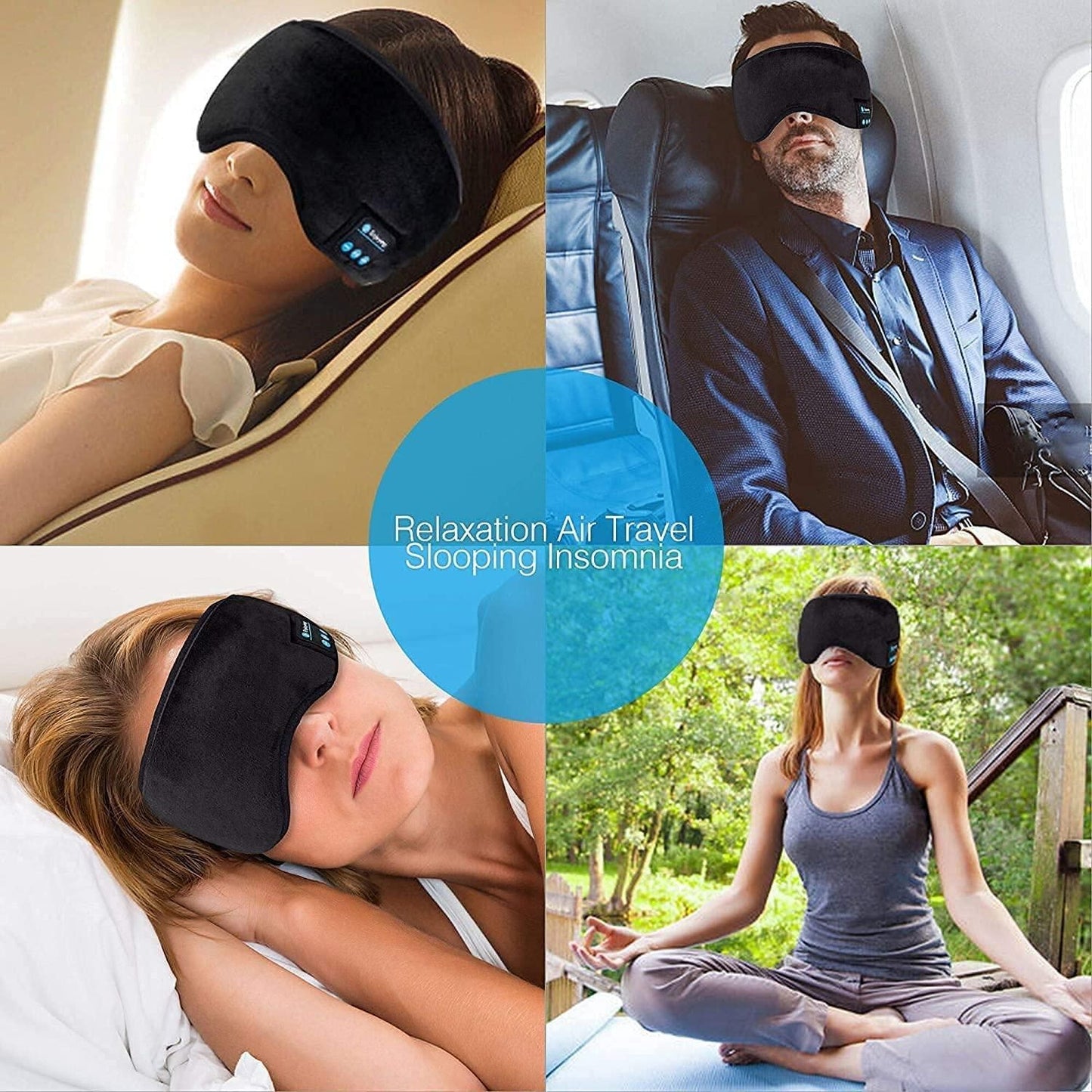 Wireless Bluetooth Eye Mask I Music Sleep Mask I Rechargeable & Washable with Hands-Free Calling