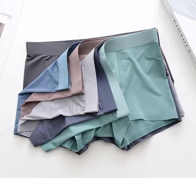 Men's Ice Silk Briefs Boxers – Pack of 3 | Ultra-Soft, Breathable, Solid Colors | Regular Fit Underwear for Daily Comfort