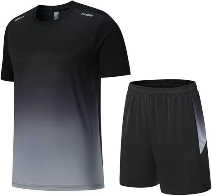 Men’s Jersey T-Shirt & Bottom Set | Black Grey | Slim Fit | Polyester | Casual Wear (Pack of 1)