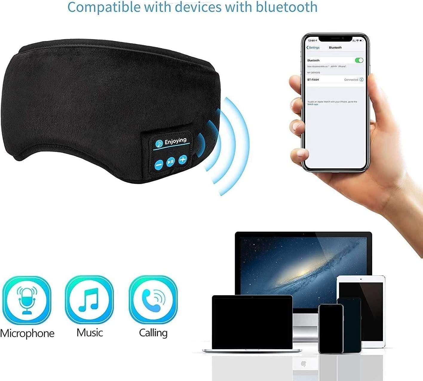 Wireless Bluetooth Eye Mask I Music Sleep Mask I Rechargeable & Washable with Hands-Free Calling