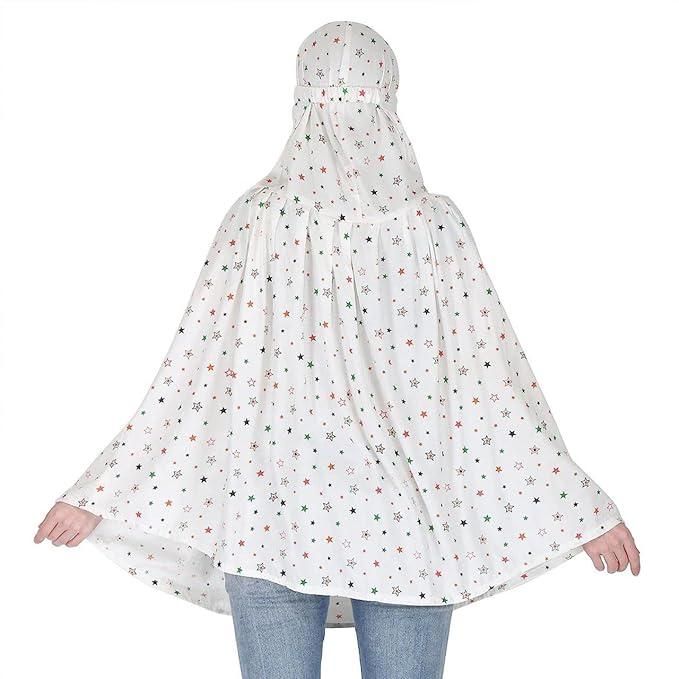 Cotton Printed Long Scarf Mask for Women & Men – White, Breathable Fabric | Ideal for Vehicle Riders & Daily Use
