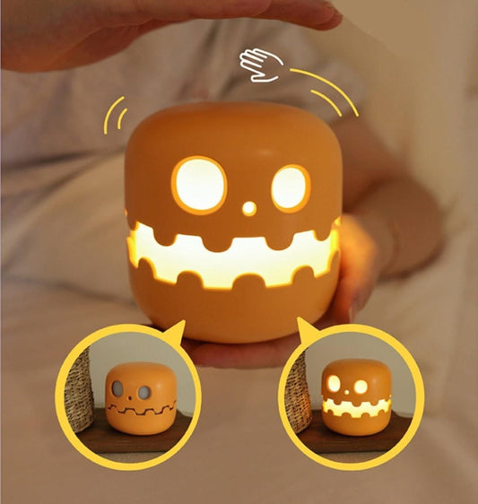 Pumpkin Lamp I Rechargeable Modern Yellow Light I Battery Powered ABS Night Lamp