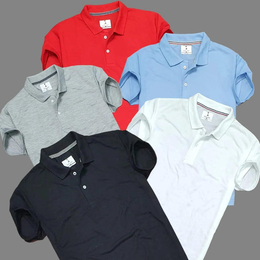 Men's Cotton Casual Polo T-Shirts – Assorted Colors, Regular Fit, Half Sleeves | Everyday Casual Wear (Pack of 5)