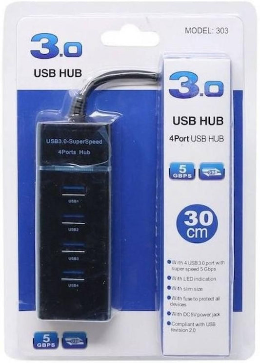 Auto Ryde 3.0 USB SuperSpeed Hub I 4 Port Extension I Plug and Play