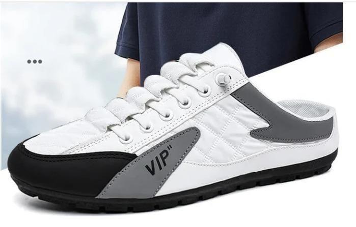 Men’s White Casual Shoes – Synthetic Lace-Up Sneakers with Airmix Sole