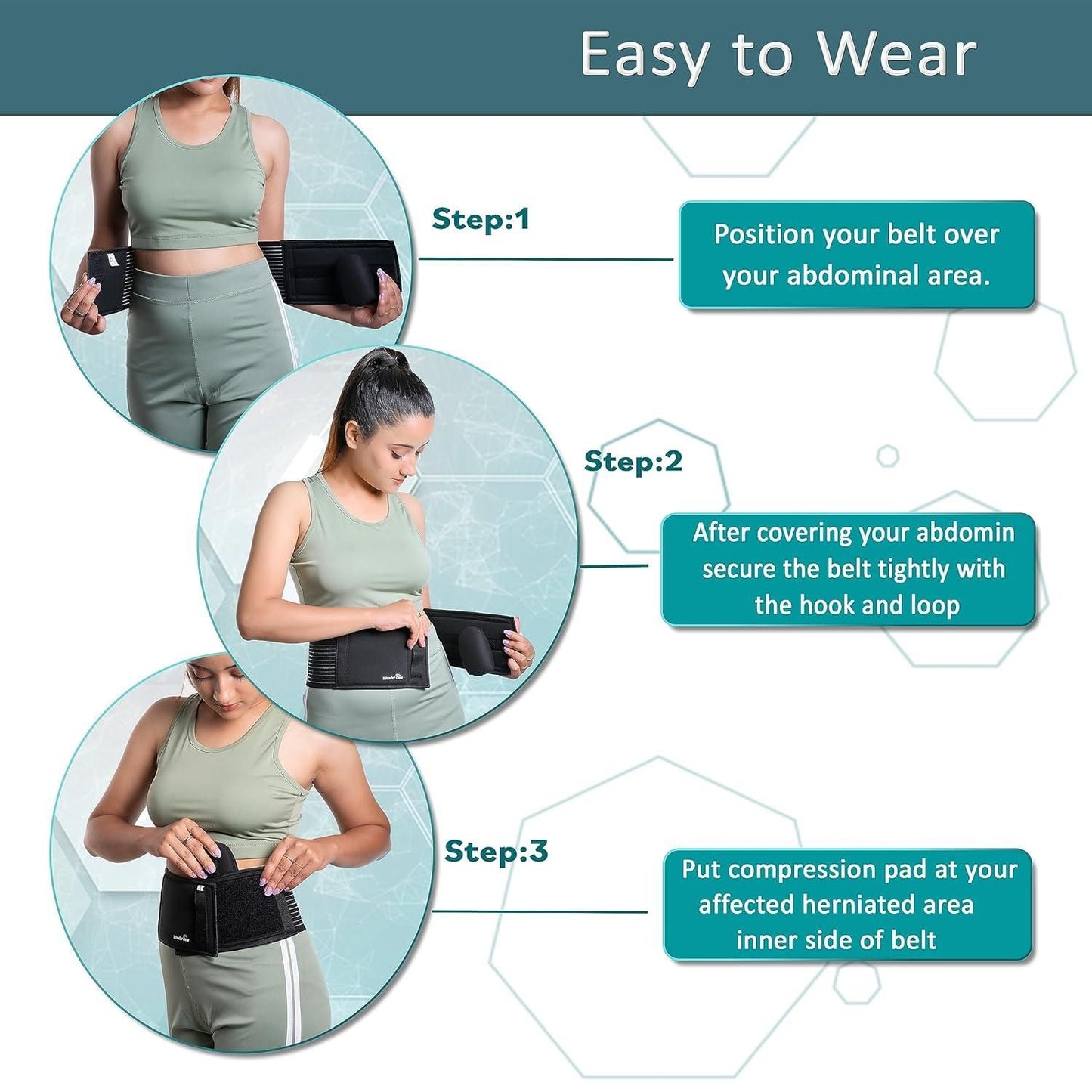 Umbilical Hernia Belt I Pain Relief Support Brace I Adjustable Compression Pad for Men & Women