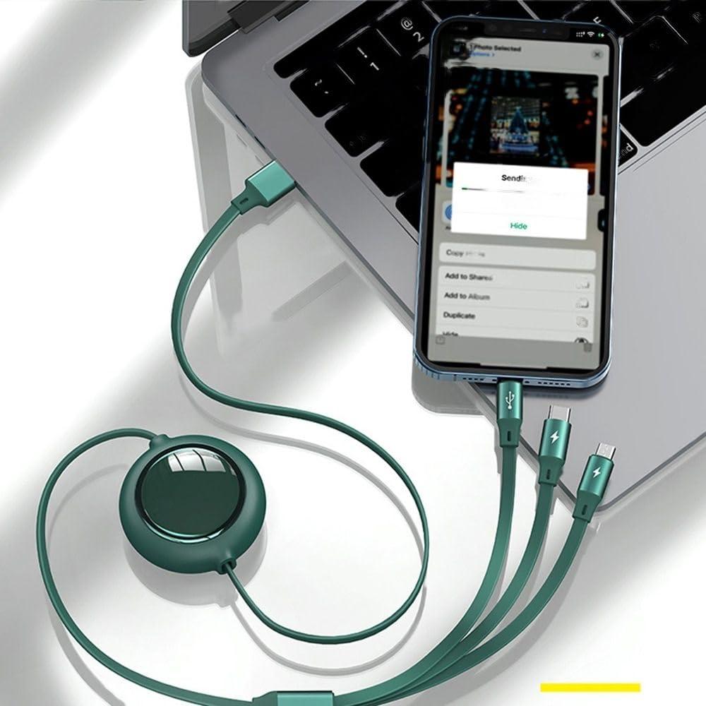 3 in 1 USB Charging Cable for Android | iOS | Type C Devices – Fast Charge and Data Sync
