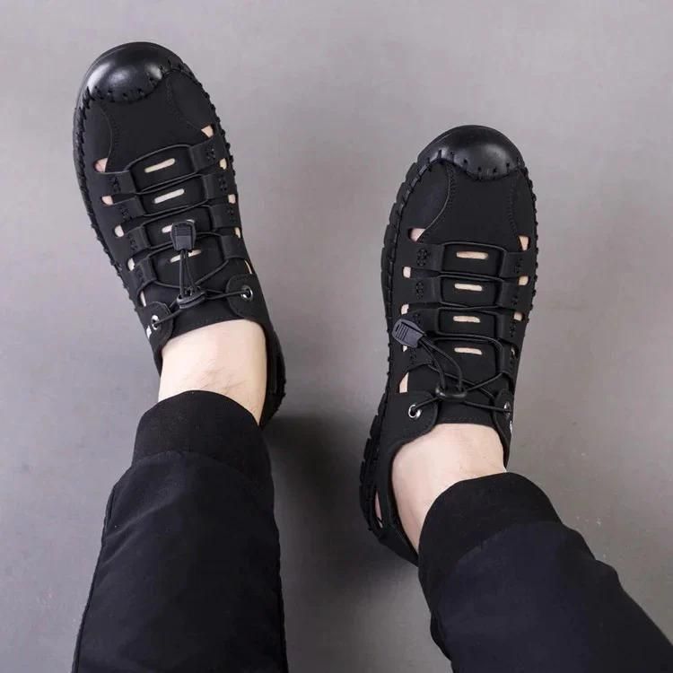 Men’s Stylish Casual Shoes – Black Synthetic Sneakers with Airmix Sole | Lace-Up