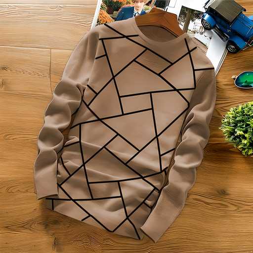 Men’s Printed Cotton Blend Sweatshirt | Full Sleeves | Regular Fit | Round Neck | Casual Wear (Pack of 1)