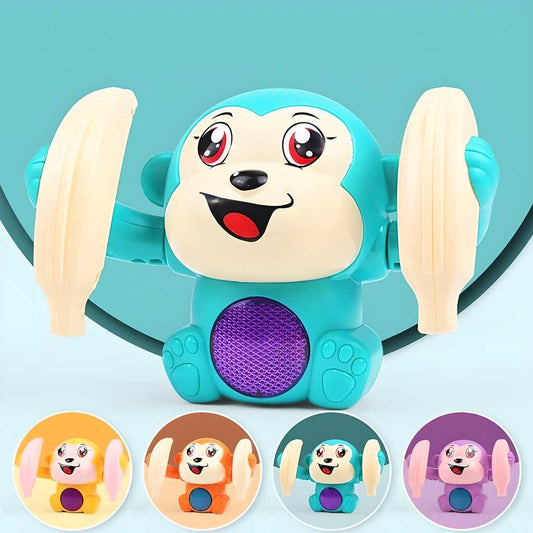 Dancing & Spinning Tumble Monkey Toy with Voice Control, Lights & Music (Plastic | Pack of 1 | Multicolor)