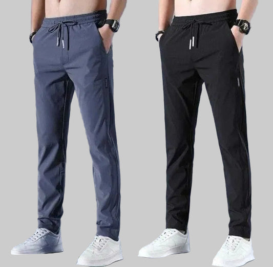 Premium Men's High Stretch Skinny Lycra Pants – Buy 1 Get 1 Free (Black & Gray)