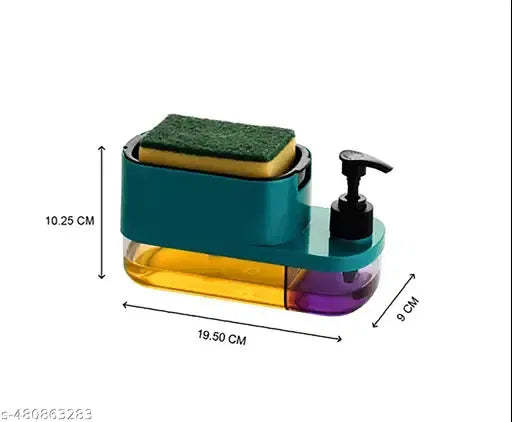 3-in-1 Liquid Dispenser I Sponge Holder + Soap Pump + Hand Wash Dispenser