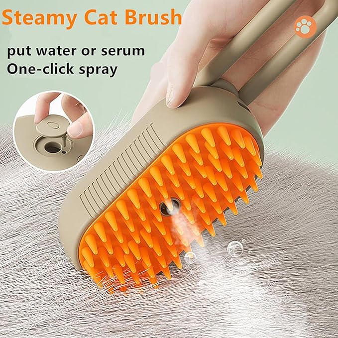 3-in-1 Steam Pet Grooming Brush | Massage, Hair Removal & Deep Cleaning | USB Rechargeable