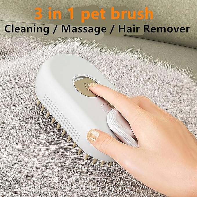 3-in-1 Steam Pet Grooming Brush | Massage, Hair Removal & Deep Cleaning | USB Rechargeable