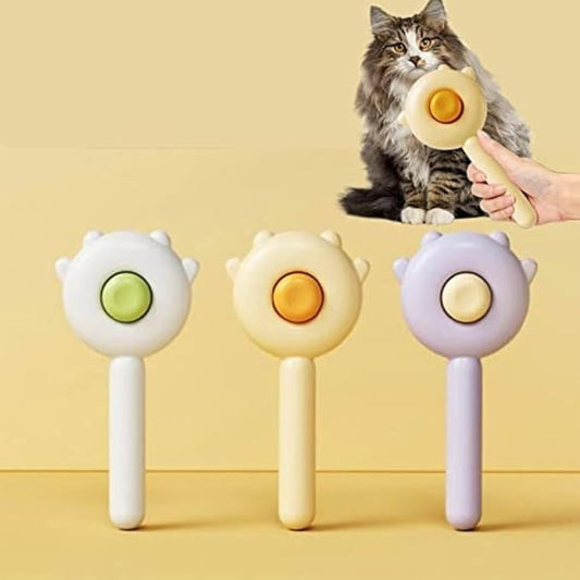 Pet Grooming Slicker Brush I One-Button Hair Removal, Gentle Massage Tips, Anti-Slip Handle – For Dogs, Cats & Small Pets