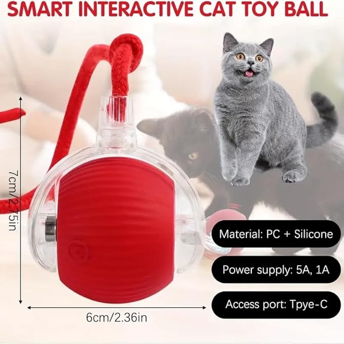 Interactive Rolling Pet Ball for Cats & Dogs | 3 Modes | USB Rechargeable