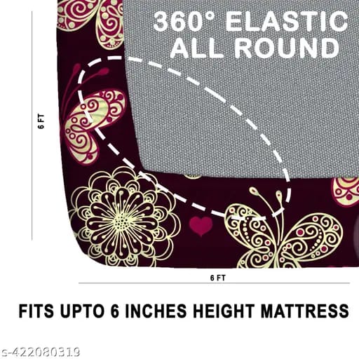 Double Fitted Bedsheet with 2 Pillow Covers | Soft Cotton Fabric | Trendy Printed Design