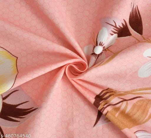 Super Soft Glace Cotton Elastic Fitted Double Bed Bedsheet I with 2 Pillow Covers – 72x78x8
