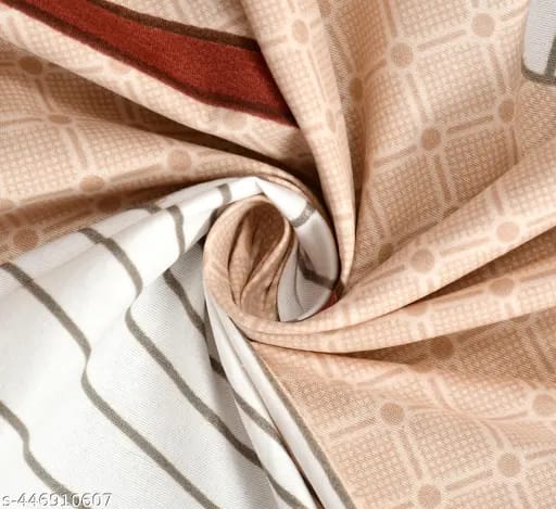 Super Soft Glace Cotton Elastic Fitted Double Bed Bedsheet I with 2 Pillow Covers – 72x78x8