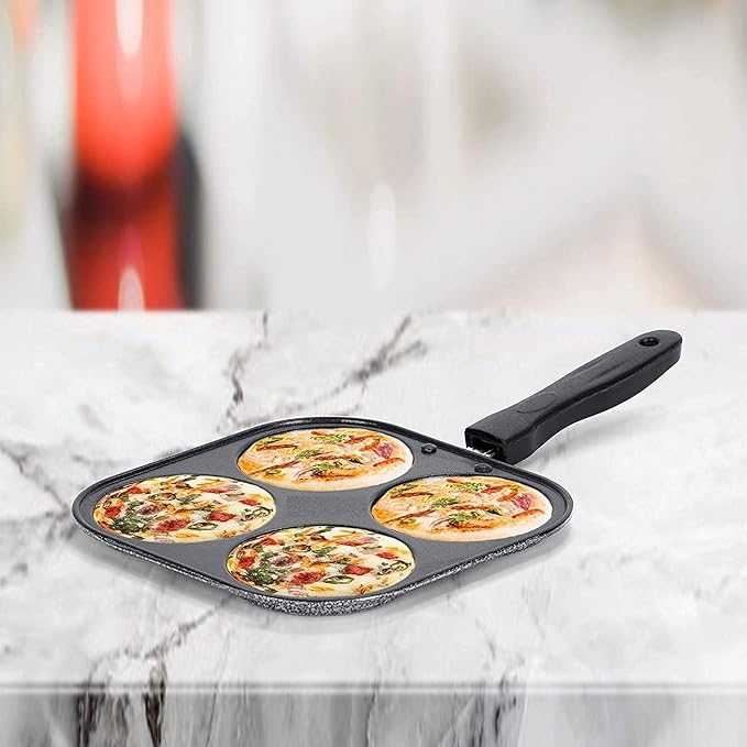 Aluminium Multi Snack Maker | 4-Pit, 4-Layer Nonstick Coating | Durable & Easy to Clean