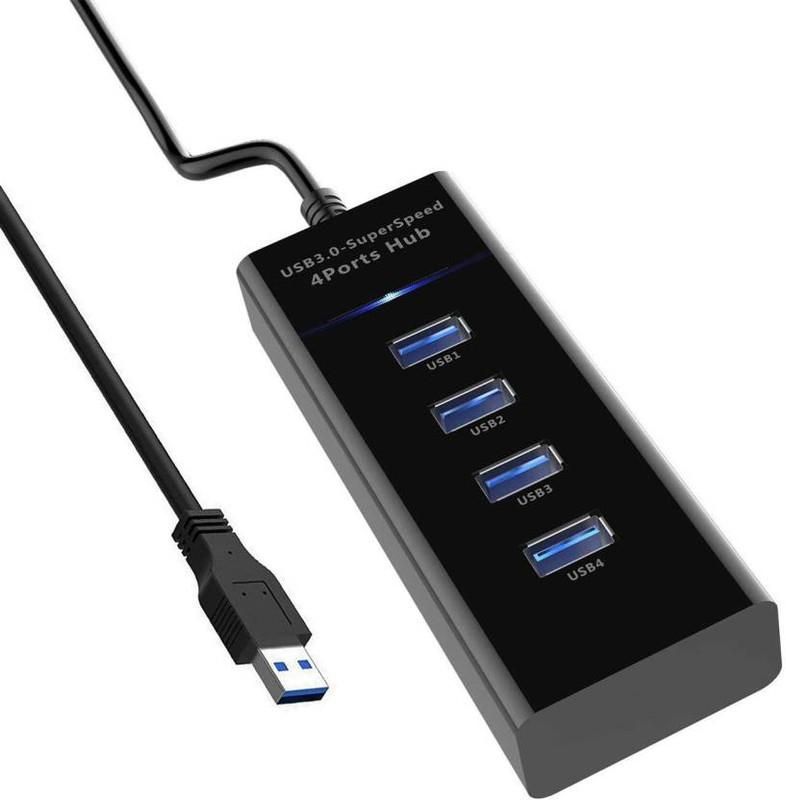 Auto Ryde 3.0 USB SuperSpeed Hub I 4 Port Extension I Plug and Play